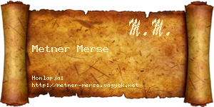 Metner Merse névjegykártya
